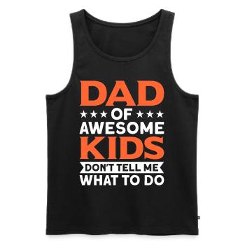 Papa Papa Père Cadeau - Débardeur bio Premium Homme - noir - Devant - Michal (187cm)