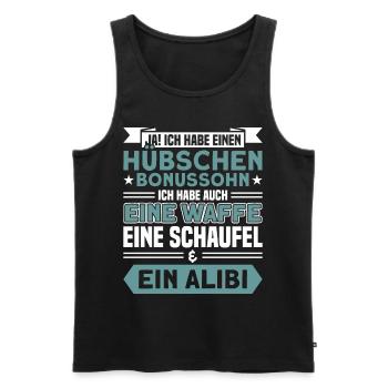 Family Stepson Bonus Son Gift - Men's Premium Organic Tank Top - black - Front - AI Model Male 178 light (178cm)