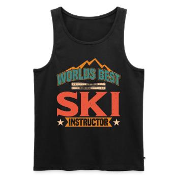 Skier Skiing Skiing - Men's Premium Organic Tank Top - black - Front - Michal (187cm)