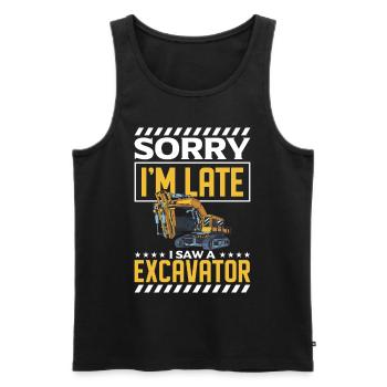 Construction vehicle worker excavator - Men's Premium Organic Tank Top - black - Front - AI Model Male 178 light (178cm)
