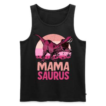 Mama Saurus Mamasaurus Dinosaur Family - Men's Premium Organic Tank Top - black - Front - Michal (187cm)