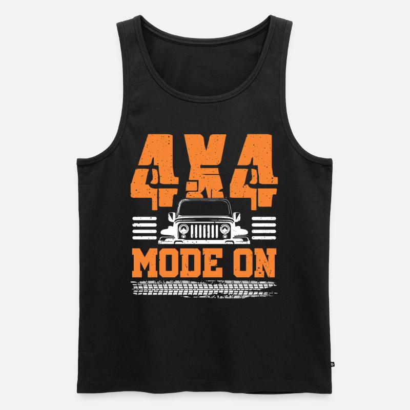 4x4-Modus eingeschaltet - Männer Premium Bio Tank Top - Schwarz