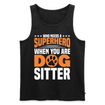 Dog Sitter Dog Sitting Dog Walker - Débardeur bio Premium Homme - noir - Devant - AI Model Male 178 light (178cm)
