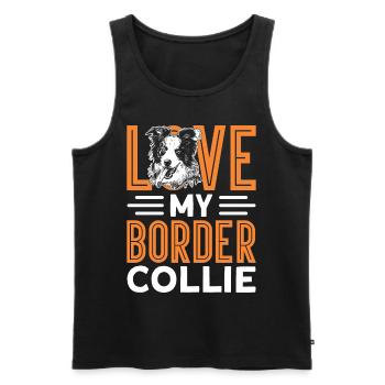 J’adore mon Border Collie - Débardeur bio Premium Homme - noir - Devant - Michal (187cm)