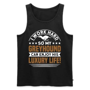 Mein Windhund genießt sein Leben - Männer Premium Bio Tank Top - Schwarz - Vorne - Michal (187cm)