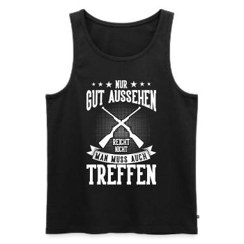 Schützenverein Gut Aussehen Sportschütze - Männer Premium Bio Tank Top - Schwarz - Vorne - Michal (187cm)