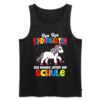 Einhorn Schulbeginn Schulanfänger Schulkind - Männer Premium Bio Tank Top - Schwarz - Vorne - Michal (187cm)