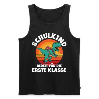 Dinosaurier Schulbeginn Schulanfänger Schulkind - Männer Premium Bio Tank Top - Schwarz - Vorne - Michal (187cm)