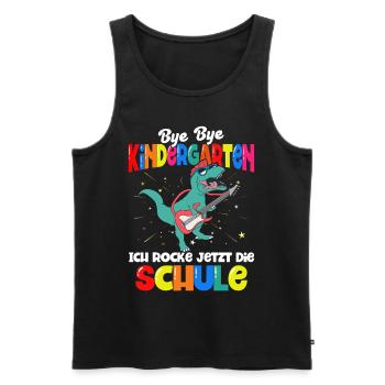 Dinosaurier Schulbeginn Schulanfänger Schulkind - Männer Premium Bio Tank Top - Schwarz - Vorne - Michal (187cm)
