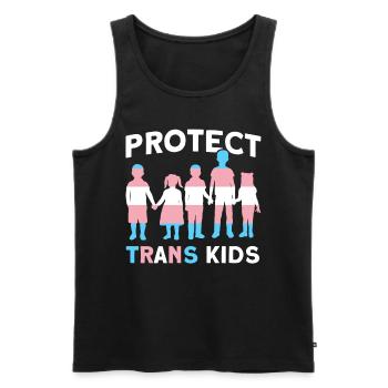Protéger le Mois de la fierté LGBT Trans CSD - Débardeur bio Premium Homme - noir - Devant - Michal (187cm)