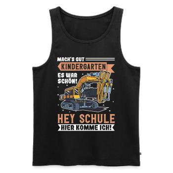 Bagger Schulbeginn Schulanfänger Schulkind - Männer Premium Bio Tank Top - Schwarz - Vorne - AI Model Male 178 light (178cm)