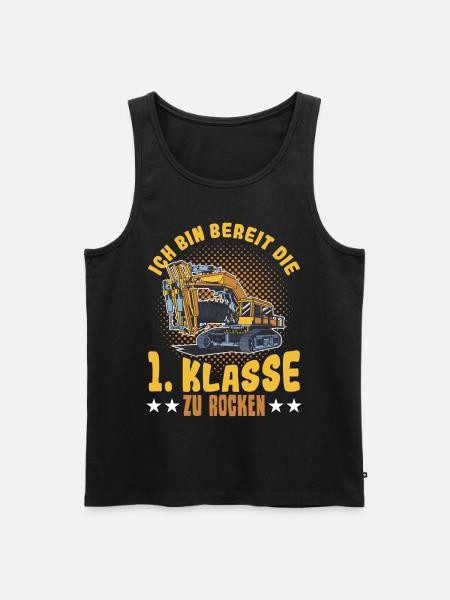 Bagger Schulbeginn Schulanfänger Schulkind - Männer Premium Bio Tank Top - Schwarz