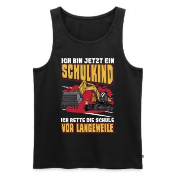 Bagger Schulbeginn Schulanfänger Schulkind - Männer Premium Bio Tank Top - Schwarz - Vorne - AI Model Male 178 light (178cm)