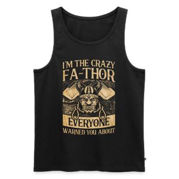 Fa-Thor Father Papa Dad - Men's Premium Organic Tank Top - black - Front - Michal (187cm)