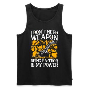 Fa-Thor Father Papa Dad - Men's Premium Organic Tank Top - black - Front - Michal (187cm)