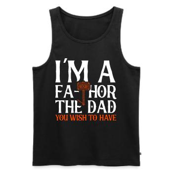 Fa-Thor Father Papa Dad - Men's Premium Organic Tank Top - black - Front - Michal (187cm)