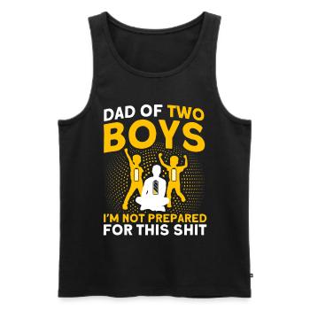Non préparé Père Papa Deux garçons - Débardeur bio Premium Homme - noir - Devant - Michal (187cm)