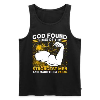 God the Father Dad Papa - Men's Premium Organic Tank Top - black - Front - Michal (187cm)