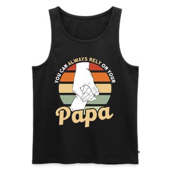 Zuverlässig Vater Vati Papa - Männer Premium Bio Tank Top - Schwarz - Vorne - Michal (187cm)
