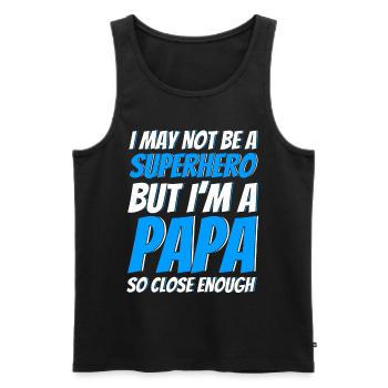 Superheld Vater Vati Papa - Männer Premium Bio Tank Top - Schwarz - Vorne - Michal (187cm)