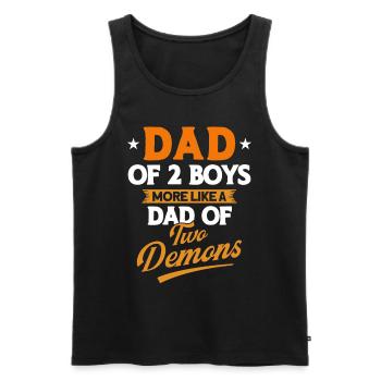 Démons Père Papa Deux Garçons - Débardeur bio Premium Homme - noir - Devant - Michal (187cm)
