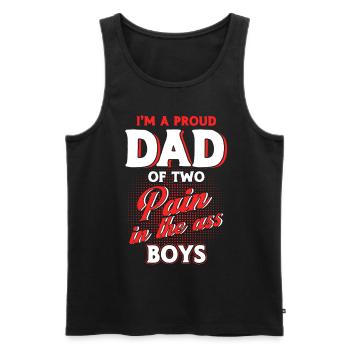 Fier Papa Père Papa Deux Garçons - Débardeur bio Premium Homme - noir - Devant - Michal (187cm)