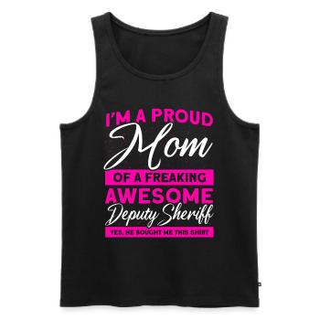 Stolze Mama Hilfssheriff Mama Mutter - Männer Premium Bio Tank Top - Schwarz - Vorne - Michal (187cm)