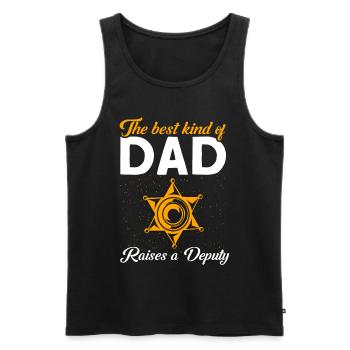 Papa Assistant Sheriff Papa Father - Men's Premium Organic Tank Top - black - Front - AI Model Male 178 light (178cm)