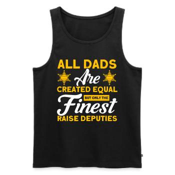 Bester Papa Hilfssheriff Papa Vater - Männer Premium Bio Tank Top - Schwarz - Vorne - Michal (187cm)
