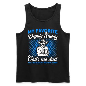 Papa Assistant Sheriff Papa Father - Men's Premium Organic Tank Top - black - Front - AI Model Male 178 light (178cm)