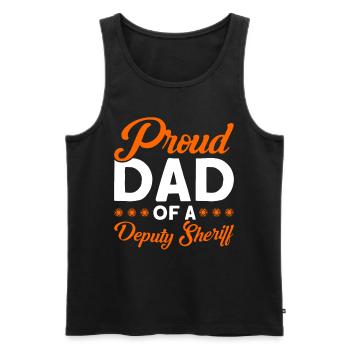 Stolzer Papa Hilfssheriff Papa Vater - Männer Premium Bio Tank Top - Schwarz - Vorne - Michal (187cm)