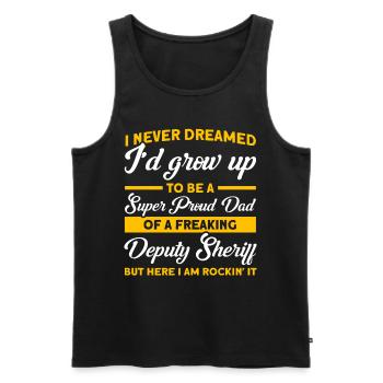 Papa Assistant Sheriff Papa Father - Men's Premium Organic Tank Top - black - Front - AI Model Male 178 light (178cm)