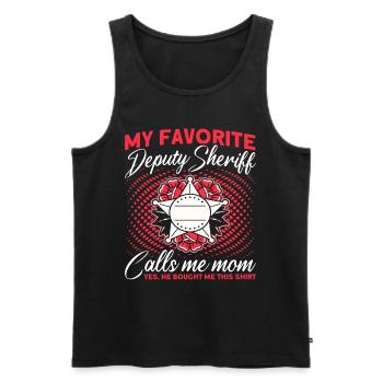 Mama Hilfssheriff Mama Mutter - Männer Premium Bio Tank Top - Schwarz - Vorne - Michal (187cm)