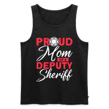 Stolze Mama Hilfssheriff Mama Mutter - Männer Premium Bio Tank Top - Schwarz - Vorne - Michal (187cm)