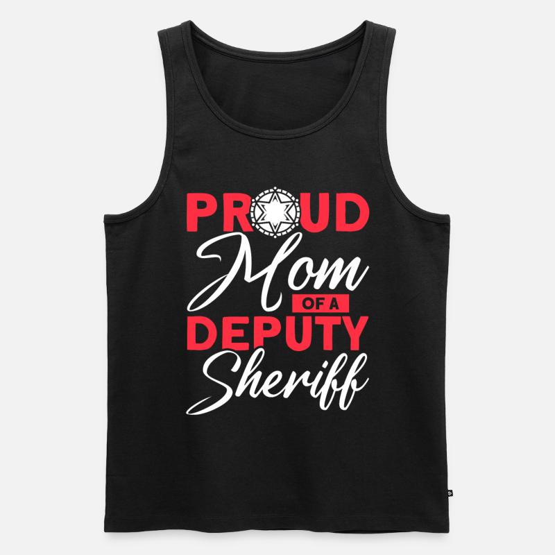 Stolze Mama Hilfssheriff Mama Mutter - Männer Premium Bio Tank Top - Schwarz