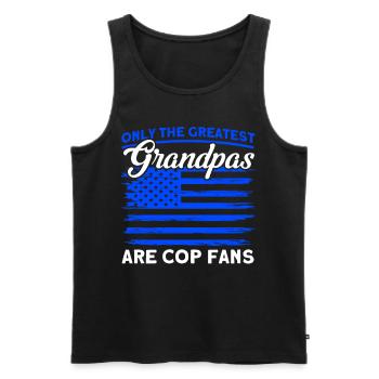 Amerikanisch Polizei Polizei Großvater - Männer Premium Bio Tank Top - Schwarz - Vorne - Michal (187cm)