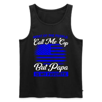 Amerikanisch Polizei Polizei Großvater - Männer Premium Bio Tank Top - Schwarz - Vorne - Michal (187cm)