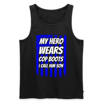 Amerikanisch Polizei Polizei Großvater - Männer Premium Bio Tank Top - Schwarz - Vorne - Michal (187cm)