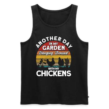 Gardening Gardener Chicken Farmer Chicken Feeder - Men's Premium Organic Tank Top - black - Front - AI Model Male 178 light (178cm)