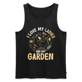 Gardening Gardener Chicken Farmer Chicken Feeder - Men's Premium Organic Tank Top - black - Front - AI Model Male 178 light (178cm)