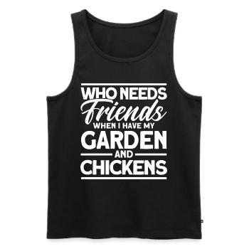 Gardening Gardener Chicken Farmer Chicken Feeder - Men's Premium Organic Tank Top - black - Front - AI Model Male 178 light (178cm)