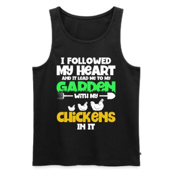 Gardening Gardener Chicken Farmer Chicken Feeder - Men's Premium Organic Tank Top - black - Front - AI Model Male 178 light (178cm)