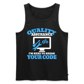 QA Engineer QA Tester Software Tester - Men's Premium Organic Tank Top - black - Front - Michal (187cm)