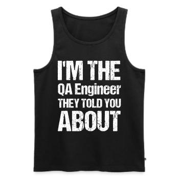 QA Engineer QA Tester Software Tester - Men's Premium Organic Tank Top - black - Front - Michal (187cm)