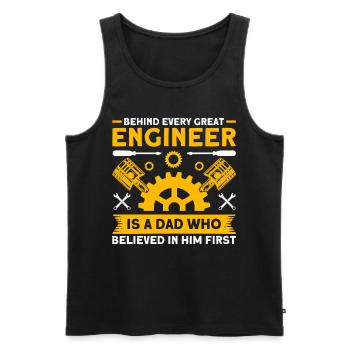 Papa Father Engineer Father Family - Men's Premium Organic Tank Top - black - Front - Michal (187cm)