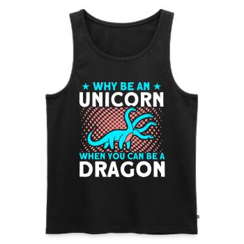 Dragon Dragon Unicorn Unicorn Lovers - Men's Premium Organic Tank Top - black - Front - AI Model Male 178 light (178cm)