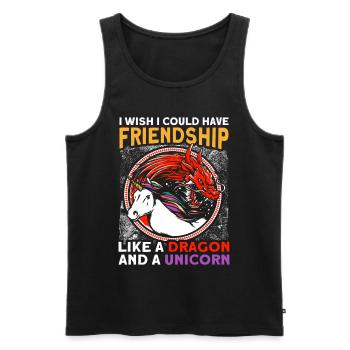 Friendship Dragon Unicorn Unicorn Lover - Men's Premium Organic Tank Top - black - Front - AI Model Male 178 light (178cm)