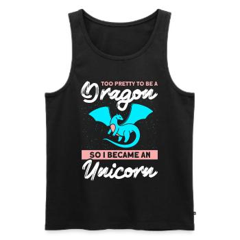Pretty Dragon Unicorn Unicorn Lover - Men's Premium Organic Tank Top - black - Front - AI Model Male 178 light (178cm)