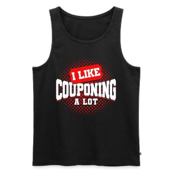 Coupon Shopper Discount Couponer Discount Sale - Men's Premium Organic Tank Top - black - Front - AI Model Male 178 light (178cm)
