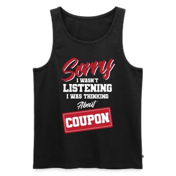 Coupon Shopper Discount Couponer Discount Sale - Men's Premium Organic Tank Top - black - Front - AI Model Male 178 light (178cm)